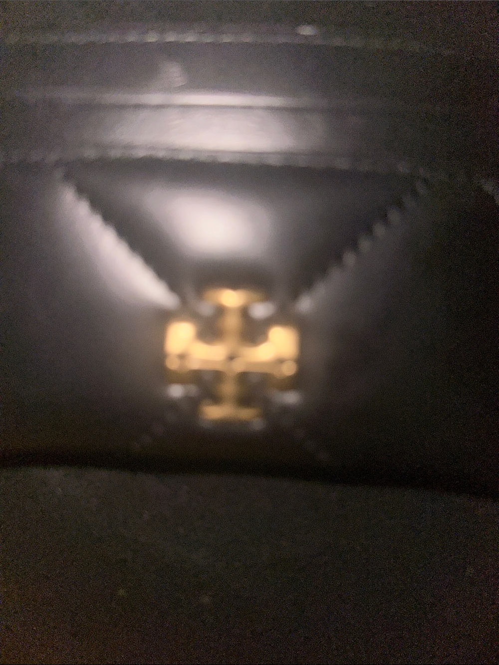 Tory Burch Black Leather Wallet with Gold Logo